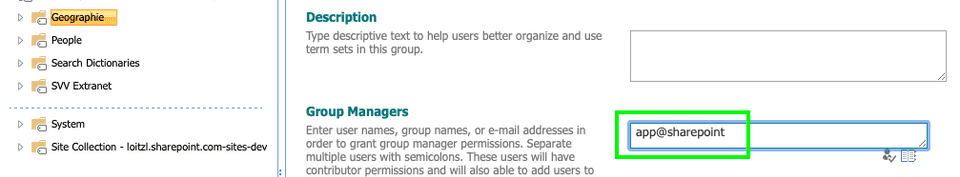 Add App Principal As TermGroupManager
