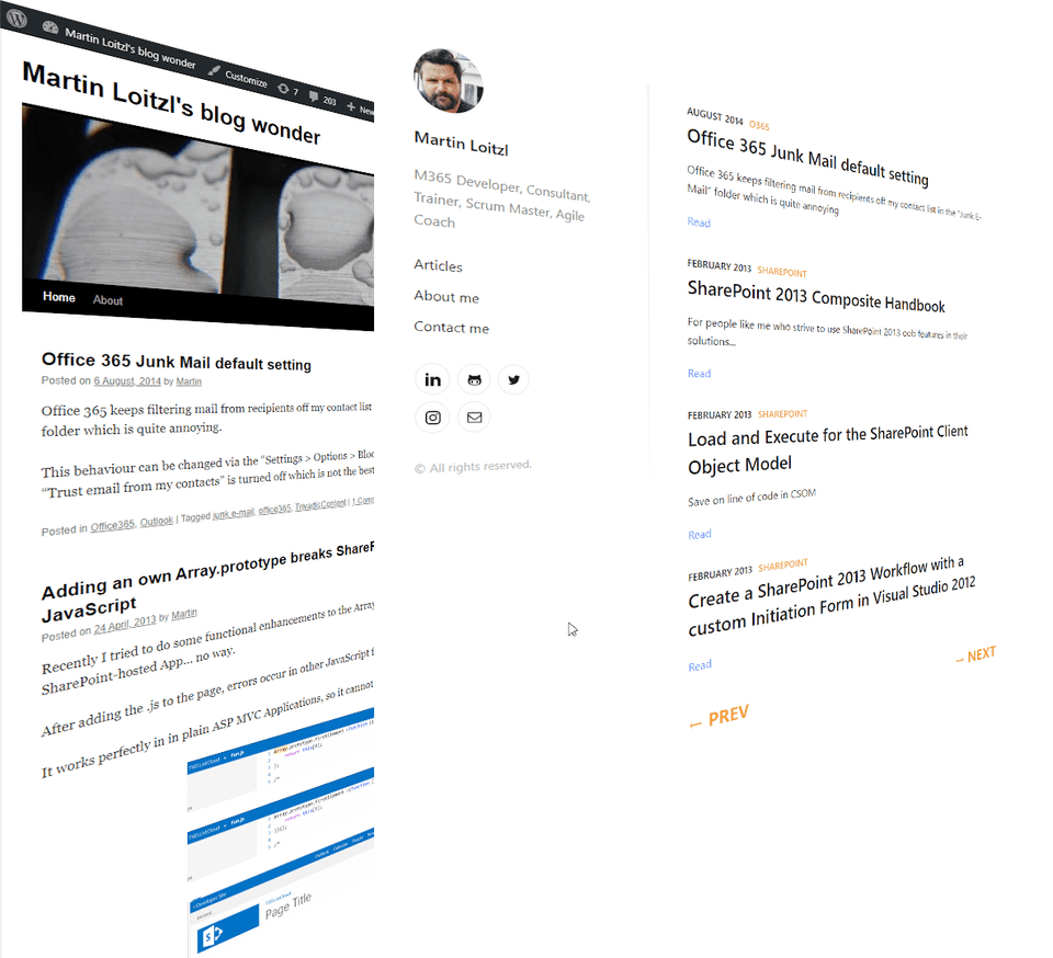 Old and new side by sise