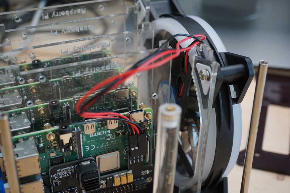 LED and ventilator attached to the modified POE hat